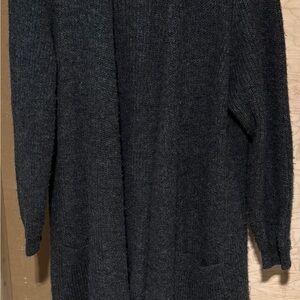 Only Men's Charcoal Open-Front Knit Cardigan
